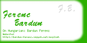 ferenc bardun business card